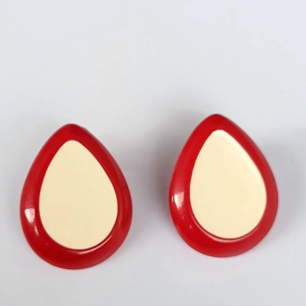 Vintage 80s Acrylic Drop Earrings 1 in